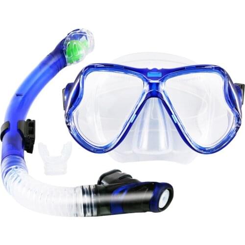 Dry Snorkel Set,Panoramic Wide View, Scuba Diving Mask, Easy Breathing and Professional Snorkeling Gear for Adults Women Man