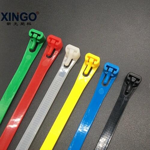 Xingo Releasable Cable Ties 50pcs Colorful Reusable Cable ties UL Rohs Approved Loop Wrap Nylon zip ties Bundle Ties