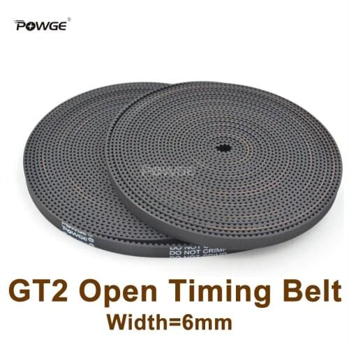 POWGE 100meters 2GT Timing Belt Width=6mm Fit 2GT Pulley 2GT-6 Rubber GT2 6 Open Timing Belt 3D Printer Accessory High Quanlity