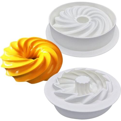 SHENHONG New Spiral Cake Decoration 3D Cake Moulds Silicone Mold For Baking Mould Bakeware Chocolate Tools Pastry Pan