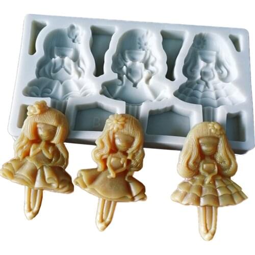 3 even girl silicone mold decoration tools, chocolate mold cake, Gumpaste mold, Sugarcraft, kitchen utensils