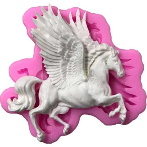 Silicone Fondant Resin Mold Pegasus Unicorn DIY Plaster Glue Tools Kitchen Baking Accessories Hot Sale