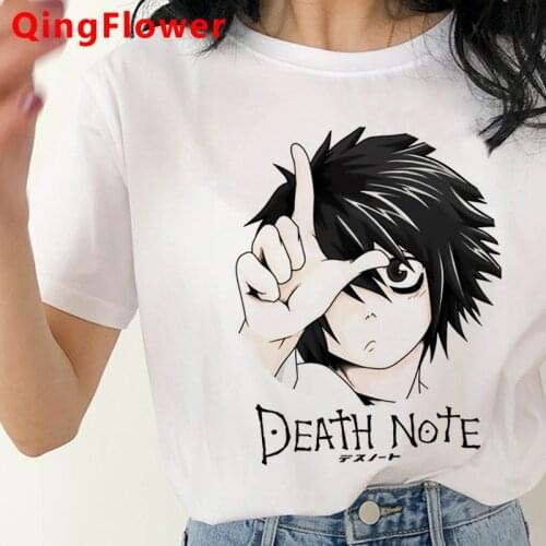 Death Note clothes t shirt women tumblr couple clothes streetwear aesthetic summer top graphic tees women harajuku kawaii