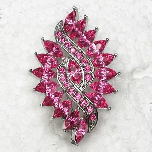 Wedding party brooch pendant Marquise Pink Rhinestone Flower Pin brooches C597 J