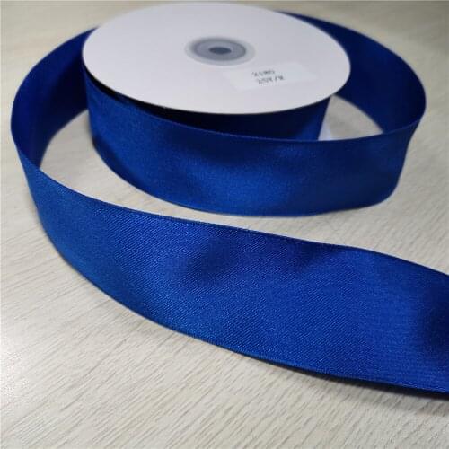 N2180 38MM X25yards roll wired edge shiny royal blue double sided satin ribbon