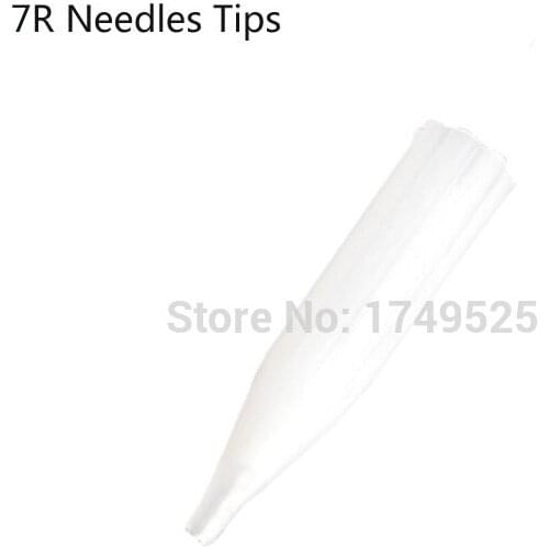 Top 100Pcs/Lot 7RL Disposable Permanent Makeup Needles Plastic Side Hole Tip Eyebrow Lip Tattoo Pen Machine Kits Supply