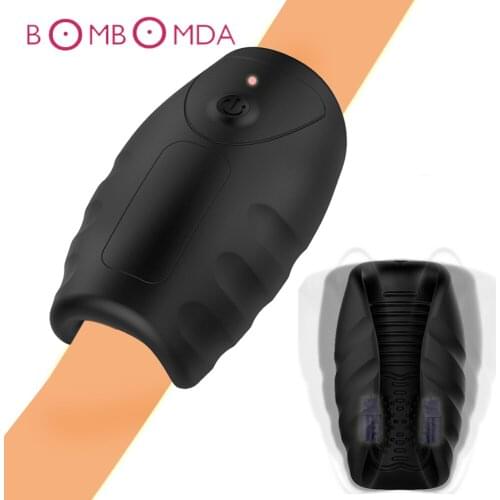 Penis Enlargement Trainer Vibrator For Men Masturbator Penis Delay Exercise Pussy 10 Frequency Masturbation Cup Adult Sex Toys