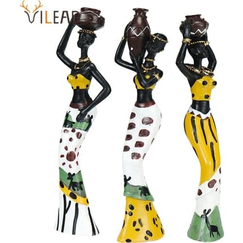 VILEAD 20cm 3Pcs/Set Resin Exotic Doll Figurines Crafts Creative Home New House Decoration Sweet People Family Ornaments Gifts