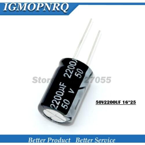 10PCS 50V2200UF 16*25mm 2200UF 50V Aluminum electrolytic capacitor new