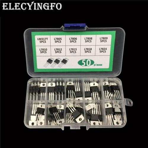 10 value x5 High-power three-terminal regulator transistor kit box LM317T L7805 L7806 L7808 L7809 L7810 L7812 L7815 L7818 L7824