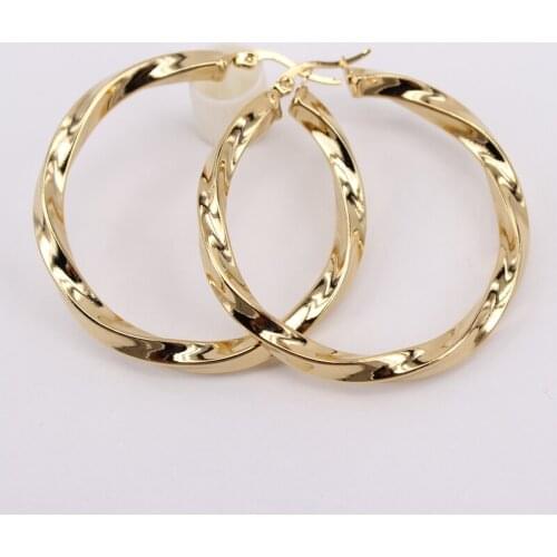 40mm50mm 5.0 Vacuum 18K Electroplating Classic Earrings Atmospheric fashion Fine polished and shiny Retail or wholesale SL213