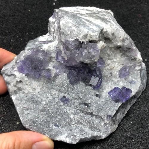 421.2gTanzanian blue fluorite and crystal symbiotic mineral stone decoration and restoration of energy geology teaching specimen