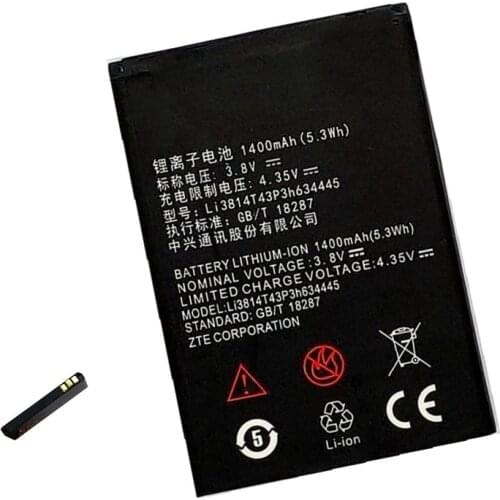 1PCS 1400mAh Li3814T43P3h634445 Battery For ZTE Blade L110 A112 V815W Phone Battery Rechargeable Phone Baterija Accumulator
