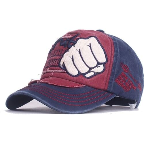 Spring Summer Cotton Embroidery Cartoon Fist Baseball Cap With Letter Men Women Casual Snapback Hip Hop Hat Cowboy Adult Sun Hat
