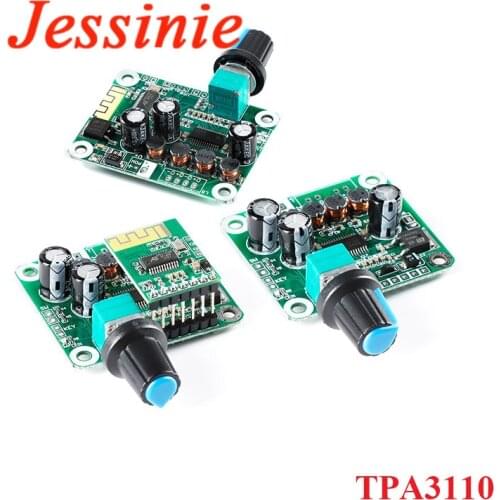 Bluetooth-compatible 5.0 TPA3110 15w+15W Digital Stereo Audio Power Amplifier Board Module 12V-24V for Car USB Portable Speaker