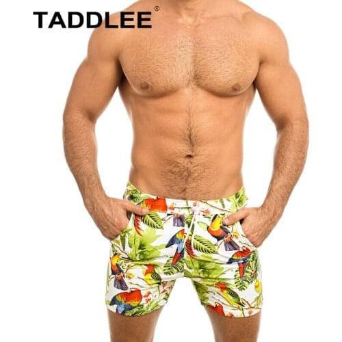 Taddlee Brand Swimwear Men Sexy Swimsuits Swimming Boxer Trunks Square Cut Board Shorts Quick Drying Surf Men Swim Brief Pockets