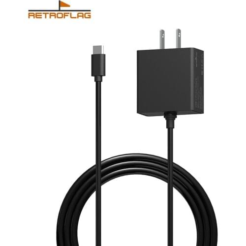Retroflag US Plug USB-C Power Supply for Raspberry Pi 4 NESPi 4 Case