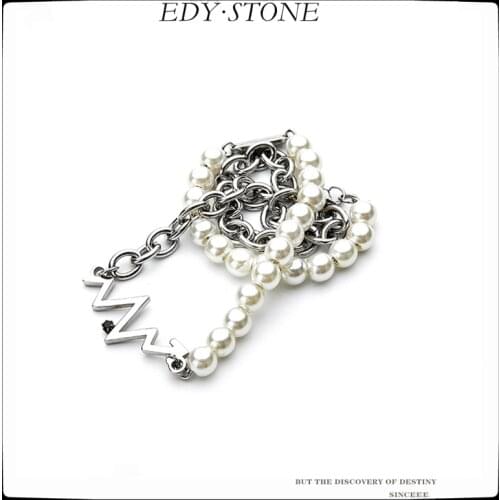 2021 New Punk Hip Hop Pearl Cuba With Double Layer Necklace Personality Necklace For Wo