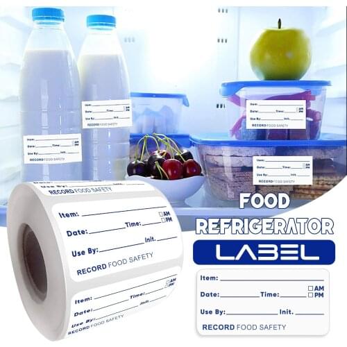 500Pcs/Roll Food Labels Kitchen Stickers Refrigerator Freezer Food Storage Date Content Labels For Container Bag Jar Packing