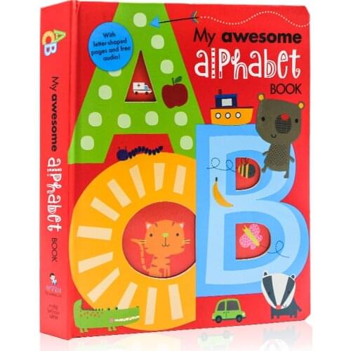 My Awesome Alphabet Book Original English Board Books Baby Learning English Alphabet Book With Letter For Kids Shaped 56 Pages