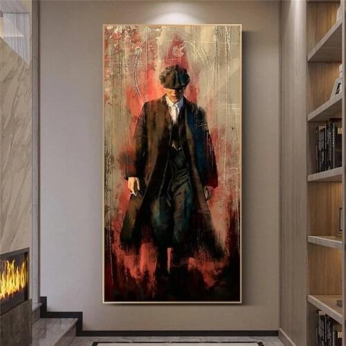 Portrait of Tommy Shelby Art Canvas Painting Posters And Prints Cuadros Wall Art for Living Room Home Decor (No Frame)