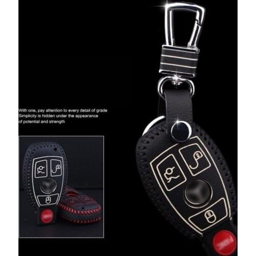 Leather cover wallet key remote case 2008 2016 2017 For Mercedes Benz W203 W210 W211 AMG W204 C E S CLS CLK CLA SLK key2a