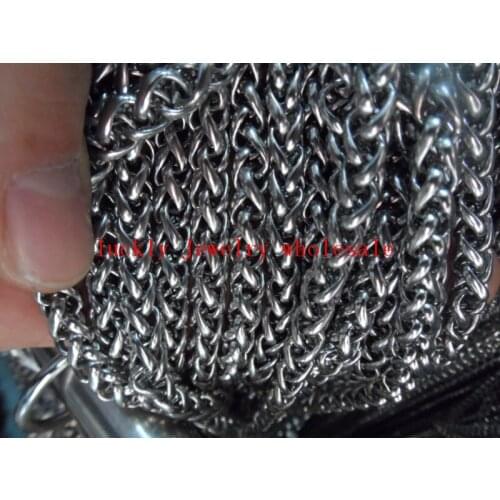 Lot 50meter wholesale 3mm/4mm/5mm Wheat braid chain Stainless SteelJewelry Marking Finding Chain DIY Necklace bracelet