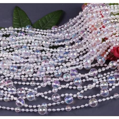 Customized Fashion Crystal Glass Octagonal Bead Curtain Door Acrylic Chain Wedding Tree Road Decoration Transparent String