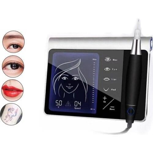 US/EU Plug Touch Screen Rechargeable Battery Permanent Makeup Machine Kit Eyebrow Lip Eyeliner Machine With 2 Cartridge Neeldes