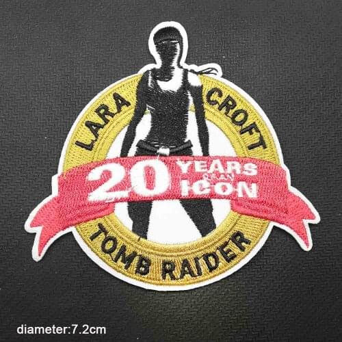 Tomb Raider Lara Iron on Embroidered Cloth Clothes Patch For Clothing Girls Woman Boys Wholesale