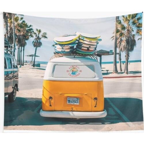 Combi Van Surf Wall Tapestry Cover Beach Towel Throw Blanket Picnic Yoga Mat Home Decoration