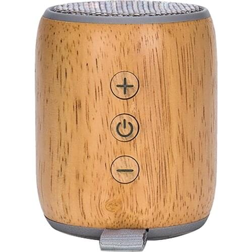 Small Waist Wooden Bluetooth Speaker Fabric Wireless Mini Cannon Speaker Retro Card Audio Wooden Mini Bluetooth Speaker