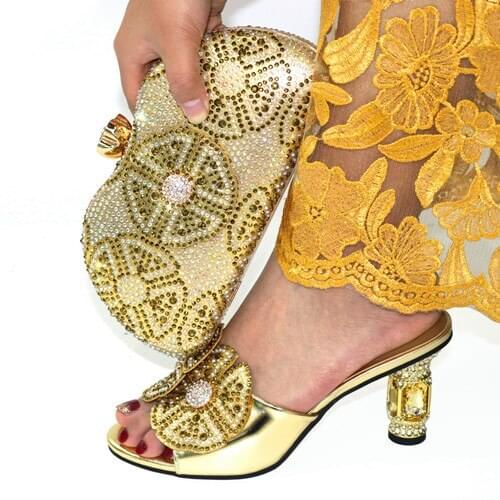 OLOMM hot selling African beautiful Designer Shoes And Bag Set To Match Italian Party Shoes With Matching Bags Set ! TX-4