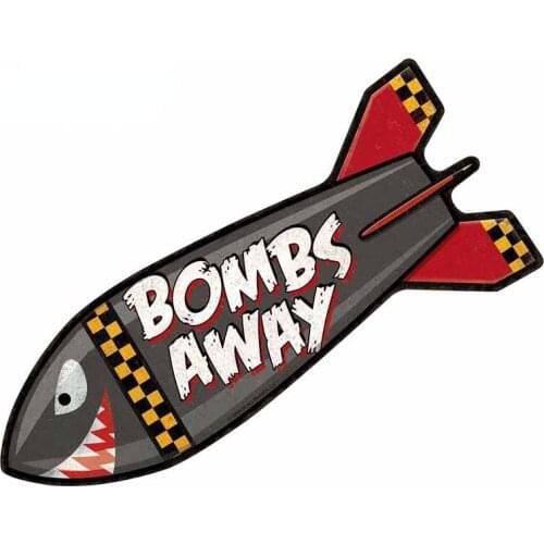 Creative Fine Decal Bombs Away Rocket Shark Car Sticker Windshield Trunk Decal Refrigerator Personality Vinyl Car Wrap Kk13*10cm