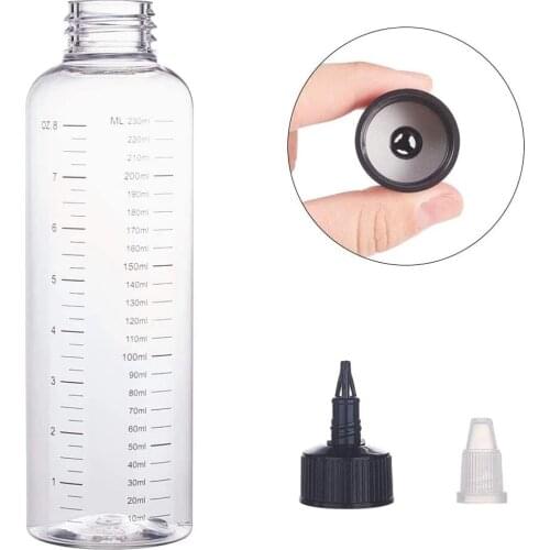 PET Plastic Squeeze Bottle 30m-100ml-250 mL Dropper Bottles with Graduated Measurements,for Kitchen Condiments, Medical& Crafts