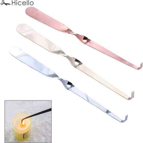Candle Snuffer Trimmer Hook Stainless Steel candle flame Extinguisher put out fire wick cutter Spiral 20cm Rose Gold Silver