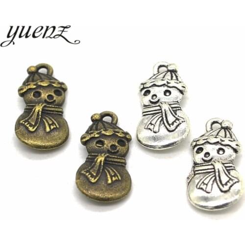 YuenZ 15 pcs 2 color Antique Silver Plated snowman Charms Pendant DIY Handmade Jewelry Accessories 19*9mm I101