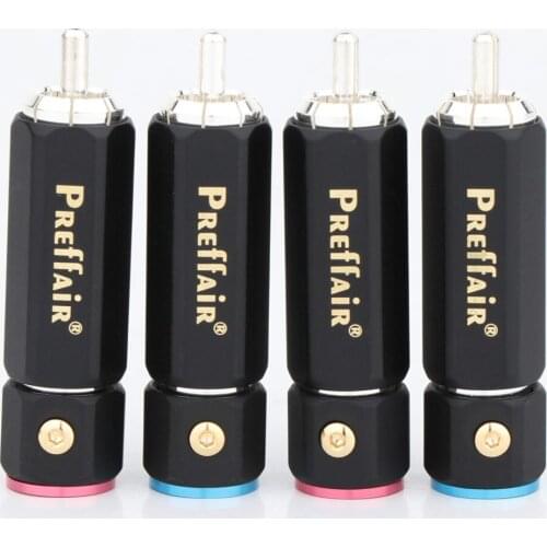 Preffair R1736 Silver Plated audio RCA connectors plug for Audio interconnect cable silver plated Audio RCA Plug rc