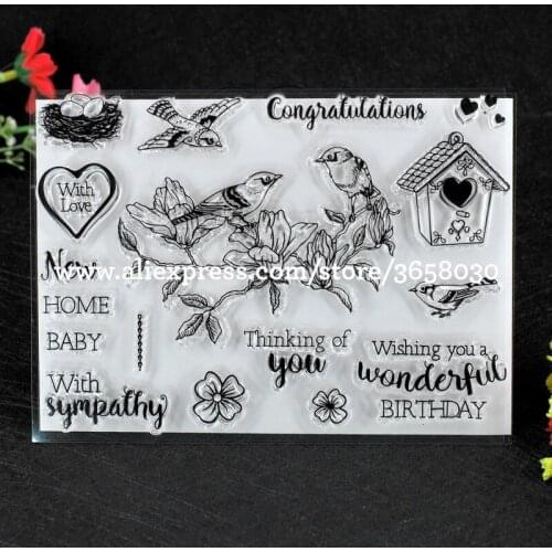 Wishing you a wonderful BIRTHDAY Scrapbook DIY photo cards rubber stamp clear stamp transparent stamp 16x12cm 8072343