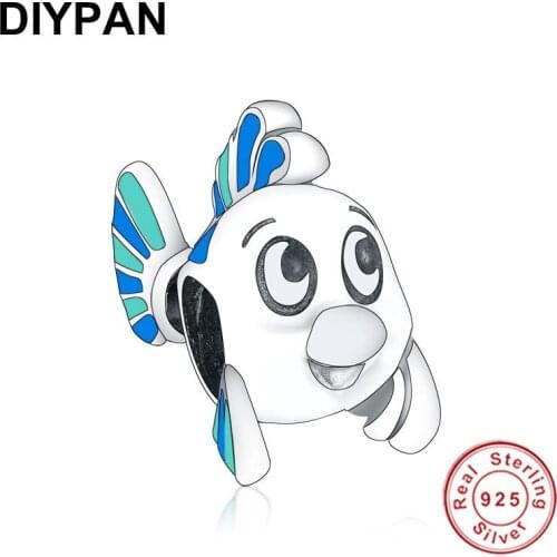 Fit Pandora Original Bracelet Charm 925 Sterling Silver Cute Fish Charm Pendant Charm Women Jewelry Berloque