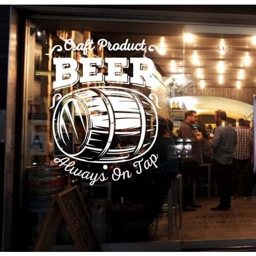 Beer Shop Sticker Craft Beer Always On Tap Quality Vintage Shop Decor Sign Retro Bar Pub Poster Decal Vivyl
