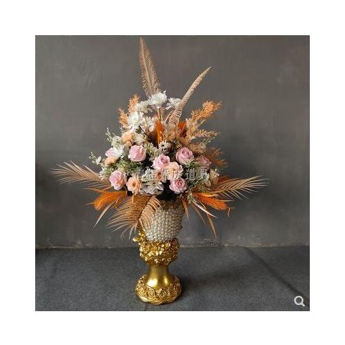 Wedding new style street flower rose T stage Street flower ball wedding arrangement Roman column simulation silk flower