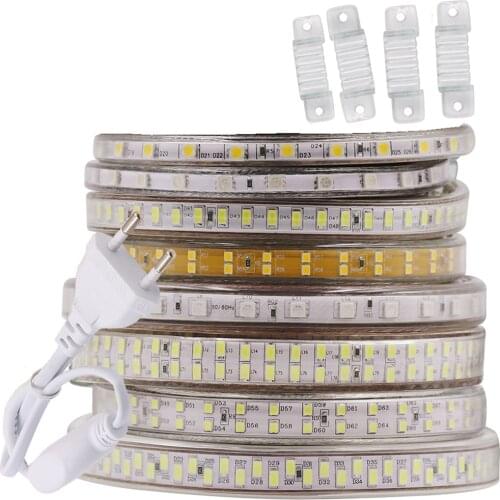 240Leds/m LED Strip SMD 5730 2835 5050 5630 220V 240V Waterproof LED Tape Rope Light RGB Warm White Home Decoration Lighting