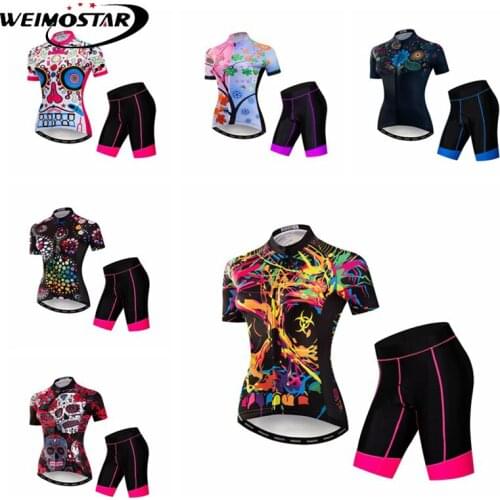 Weimostar Cycling Jersey 2019 Suit Womens short sleeve Cycling Clothing Set bicicleta Cycle Bike Jerseys Maillot Roupa Ciclismo