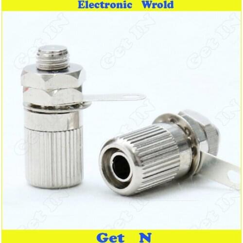 10pcs M6*23 Pure Copper 4mm Metal Banana Plug H-4025 Terminal Socket