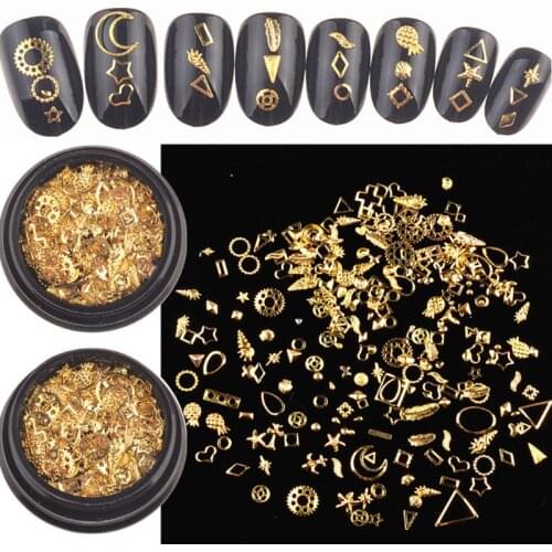 120Pcs Mixed Steampunk Golden Metal Moon Star Cogs Gear Conch Pineapple Charm UV Frame Resin Jewelry Fillings Art Crafts