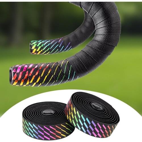2 Set Road Bike Handlebar Tapes Non-Slip Camouflage Colorful Handle Wraps PU Reflective For MTB Road Bike Cycling Accessories