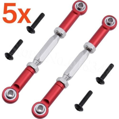 5 Pairs Adjustable Aluminum Rear Upper Steering Linkage For Himoto Tanto E10XB E10XBL Buggy RC CarParts 33206