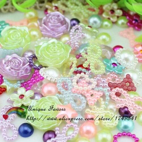 500pcs Mixed Pearlized Acrylic Cabochon Bead Multi Colors Flatback Bead Nail Art Gems Phone Case Decoration DIY Craft Scrapbook