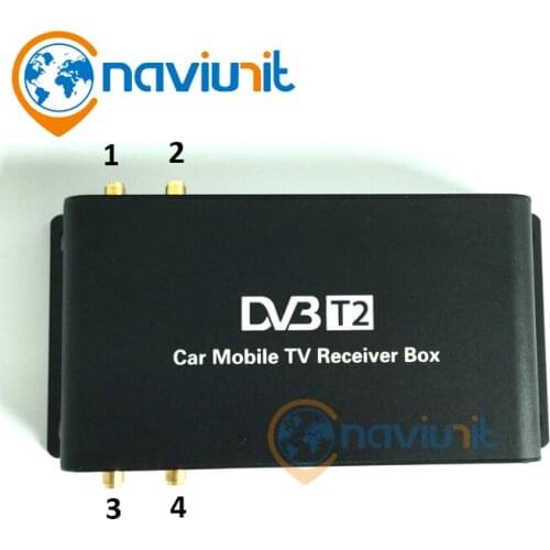 Car 4 Antenna DVB-T2 180-200km/h 4 Mobility Chip DVB T2 Car Digital TV Tuner HD 1080P TV Receiver BOX DVBT2